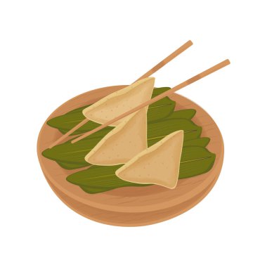 Vektör İllüstrasyon Logosu Sanatı Kurutulmuş pirinç eriştesi pirinç vermicelli veya pirinç çubuğu