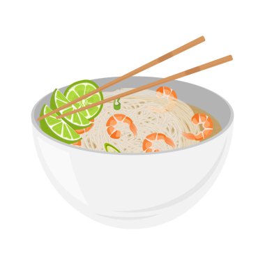 Vektör Illustration Logosu Clipart Bihun Bee hoon mee hoon ya da çubuklu pilav çorbası