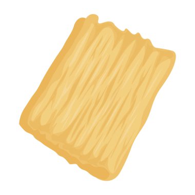 Vektör İllüstrasyon Logosu Clipart Kuru tofu derisi veya kurumuş Yuba izole edilmiş