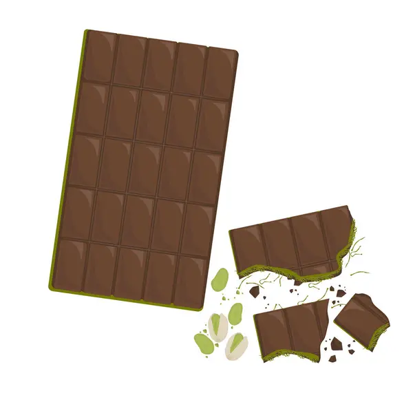 Vector Illustration Logo Clipart Pistachio Kunafa Dubai Çikolata ve Pistachio fıstıkları