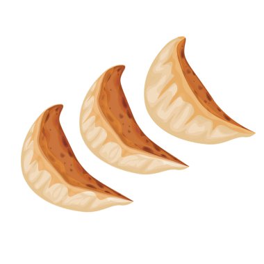 Vektör İllüstrasyon Logosu Clipart gyoza Dumpling izole edildi 