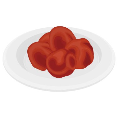 Vektör İllüstrasyon Logosu Japon tuz erikleri umeboshi veya Pickled Plums 