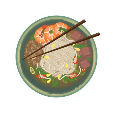 Vektör İllüstrasyon Logosu Üst Görünüm Phnom Penh Eriştesi Kuy Teav