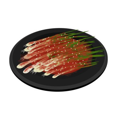 Vector Illustration Logosu Kara Tabakta Baharatlı Pa Kimchi