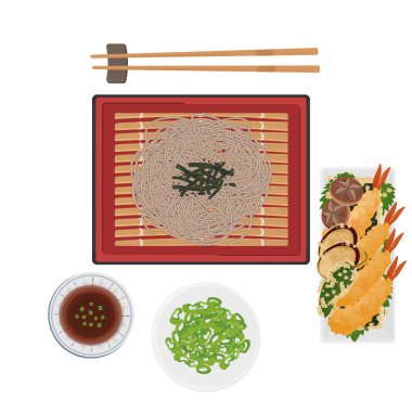 Vector Illustration Logo Clipart Top View Tenzaru Soba clipart