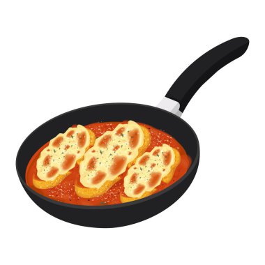 Vektör İllüstrasyon Logosu Tırmanış Tavuklu Parmesan veya Parmesanlı Tavuk