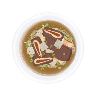 Vector Illustration Logo Clipart Top View Galbitang Beef Short Rib Soup clipart