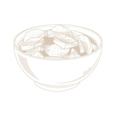 Vector Illustration Logo Hattı Sanat Koreli Patates Çorbası Gamjaguk