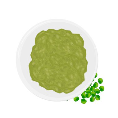 Vector Illustration Logo Clipart Üst Görünüm Ev Yapımı Mushy Bezelyeleri