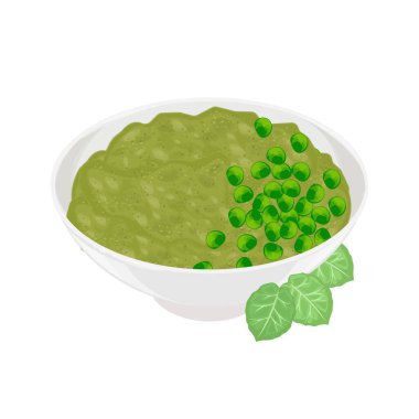 Vektör İllüstrasyon Logosu Clipart Ev Yapımı Mushy Bezelyeleri