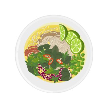 Vektör İllüstrasyon Logosu Clipart Top View Num banhchok nom banh chok 