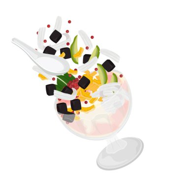Vector Illustration Logo Clipart Levitation Teler ya da Es Buah Endonezya tatlıları 
