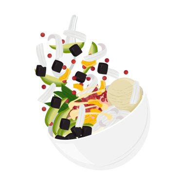 Vector Illustration Logo Clipart Levitation Endonezya Tatlı Teller veya Es oyen on a Bowl