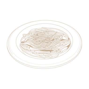 Vektör Illustration Logo Hattı Sanat Hardal Kimchi veya Gat Kimchi 