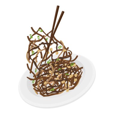 Vektör İllüstrasyon Logosu Yükseltme Gosari Namul Fiddlehead Eğreltiotu Tabağı