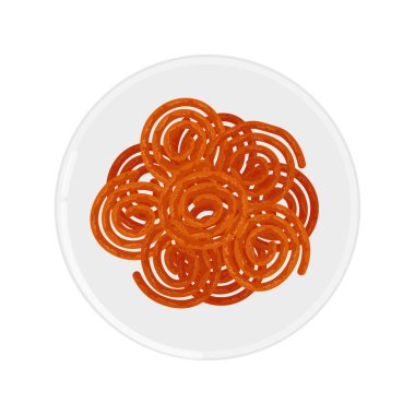 Vektör İllüstrasyon Logosu Üst Görünüm Geleneksel Hint Tatlı Atıştırmalığı Jalebi 