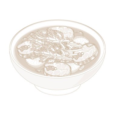 Vector Illustration Logosu Bir Bowl Üzerinde Maeuntang Tırmanışı