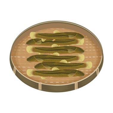 Vektör İllüstrasyon logosu Clipart Taze Loach Balığı veya Mikuraji Balığı 