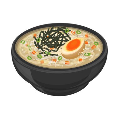 Vektör İllüstrasyon logosu Dakjuk Koreli Tavuk Pirinç lapası