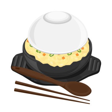 Vektör İllüstrasyon logosu Kore Volkanı Kaynağı Gyeran Jim buğulama Yumurtası