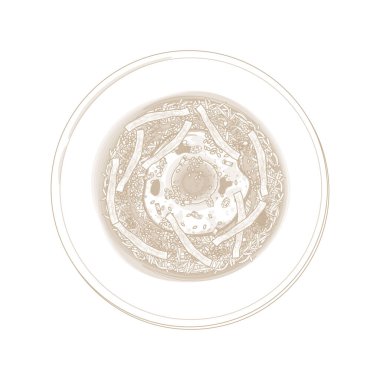 Vector Illustration logo hattı sanat Top View Gyeran Bap Kore Yumurta Pilavı
