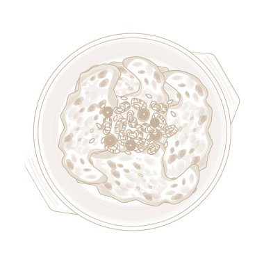 Vector Illustration Logo Line art Top View Gyeranjjim on a Ttukbaegi