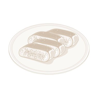 Vector Illustration logo çizgisi sanat eseri Gyeran Mari Kore usulü omlet