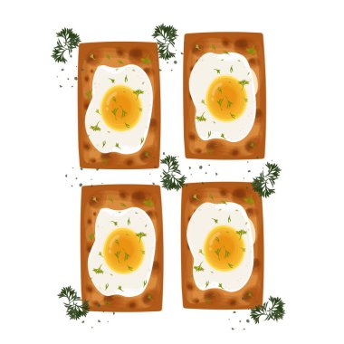 Vector Illustration logosu Clipart Top View Ev Yapımı Gyeran Ppang veya Gyeran Bbang 