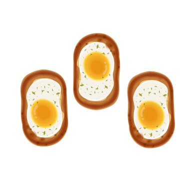 Vector Illustration logosu Clipart Top View Gyeran Ppang Kore Yumurta Ekmeği Kore sokak yiyeceği