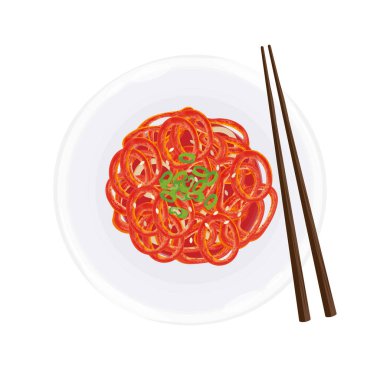 Vector Illustration logosu Clipart Top View Ojingeojeot 