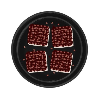 Vektör İllüstrasyon Logosu Üst Görünüm Geleneksel Kore Yemeği Pat Sirutteok