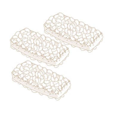 Vektör İllüstrasyon Logosu Sanat Sanat Lezzetli Kore Sirutteok Dilimleri