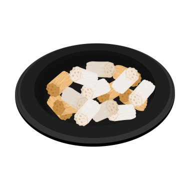 Vektör İllüstrasyon Logosu Kore Çubuğu Şekerlemesi veya Tabakta Changpyeong Yeot