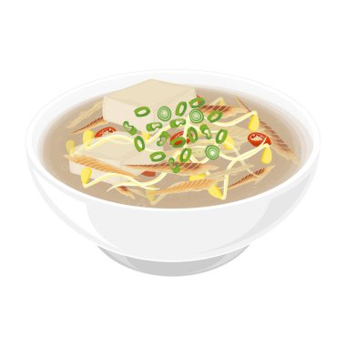 Vektör İllüstrasyon Logosu Kore Gıda Bukeoguk Bugeoguk Kurutulmuş Pollock Çorbası