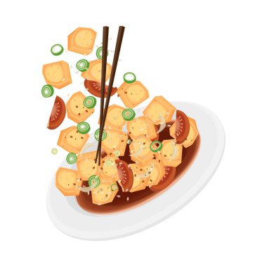 Vektör İllüstrasyon Logosu Havalanma Gamjası Jorim Kore Ağır Patatesleri