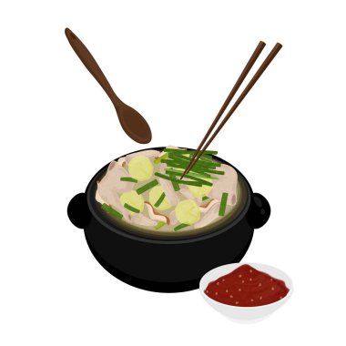 Vektör Illustration Logo Clipart Dakhanmari 'yi soslu yemeye hazır