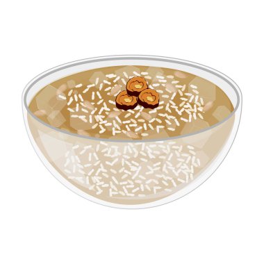 Vektör İllüstrasyon Logosu Soğuk Kore Tatlı Pirinç Pançı veya Sikhye