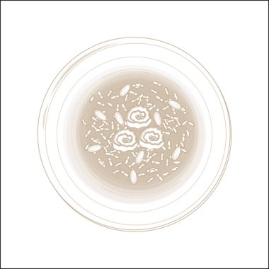 Vektör İllüstrasyon Logo Çizgisi Sanat Üst Görünümü Sikhye Kore Tatlı Pirinç Punch 