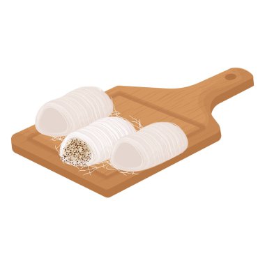 Vector Illustration Logosu Kkultarae Geleneksel Kore Şekeri Tahta Tabakta 