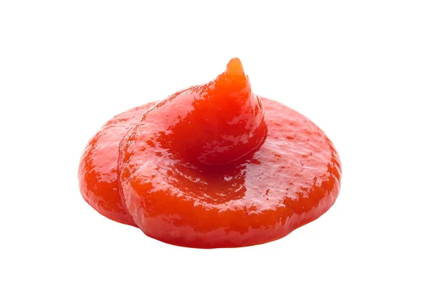 Ketchup Splash Geïsoleerd Een Witte Achtergrond Rode Ketchup Tomatensaus Werveldruppel — Stockfoto
