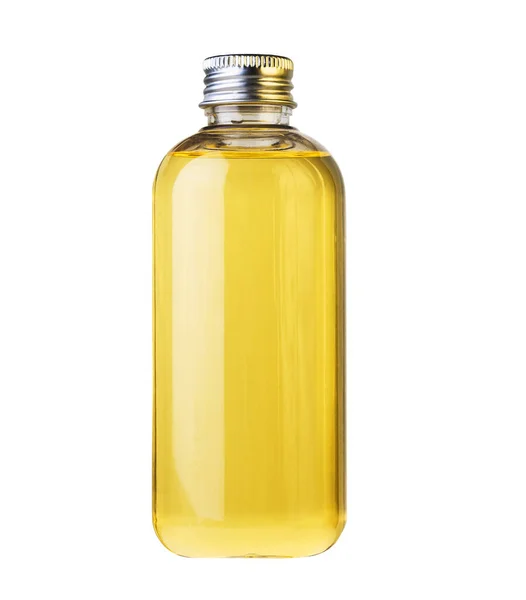 Fles Van Essentiële Massage Olie Geïsoleerd Witte Achtergrond — Stockfoto