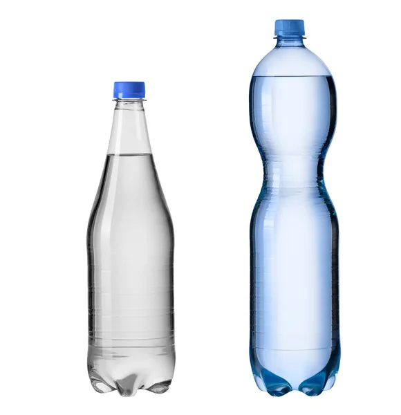 Plastikflasche Mit Trinkwasser Isoliert Auf Weißem Hintergrund — Stockfoto