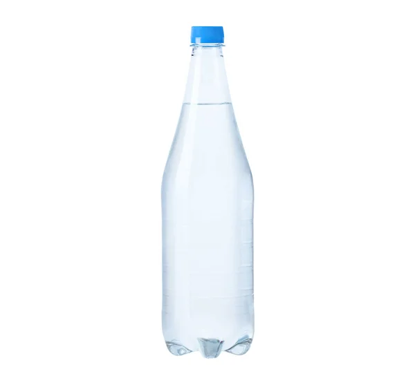 Plastikflasche Mit Trinkwasser Isoliert Auf Weißem Hintergrund — Stockfoto