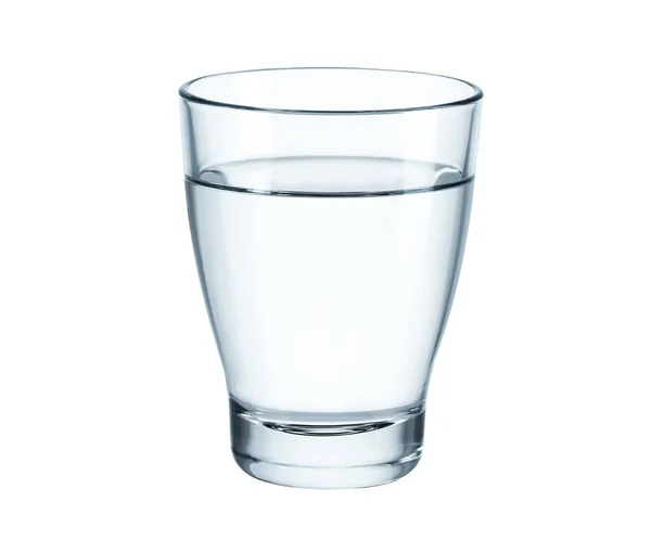 stock image Glass with drinking water isolated on white. Clipping path included