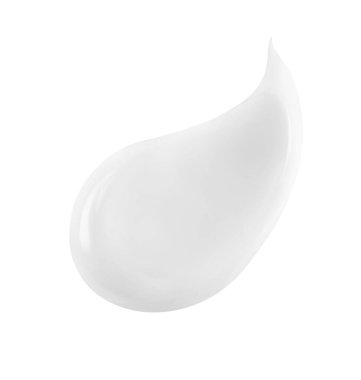 Beyaz arka planda izole edilmiş beyaz kozmetik krem. Krem lekesi dokusu