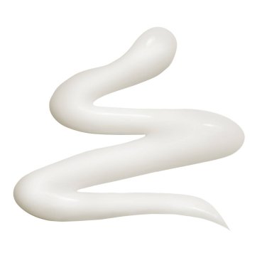 Beyaz arka planda izole edilmiş sıkıştırılmış kozmetik krem lekesi. Beyaz arka planda krema vuruşunun dokusu