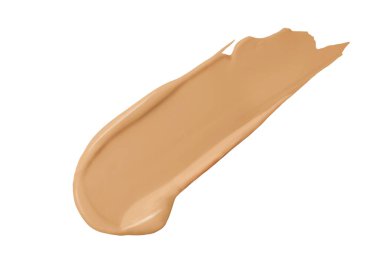 Makyaj sıvısı fondöten lekesi beyaz arka planda izole edildi. Kozmetik ürün örneği. BB CC tonal Krem Gizleyici dokusu.