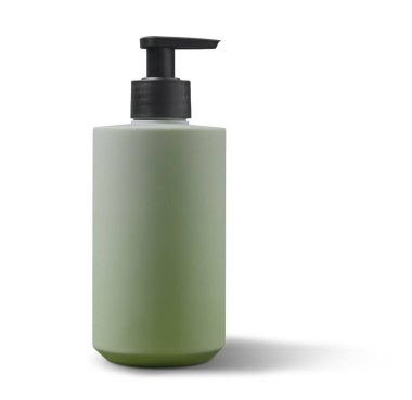 Mockup jenerik plastik yeşil pompa şişesi ideal olarak çeşitli kozmetik ve kişisel bakım ürünleri için uygundur sıvı sabun, duş jeli, temizleyici, nemlendirici
