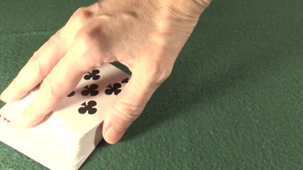 Playing Cards Green Background — Stock Video
