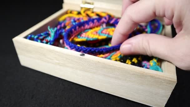 Vriendschap Armbanden Jewelry Box Handgemaakte Sieraden — Stockvideo